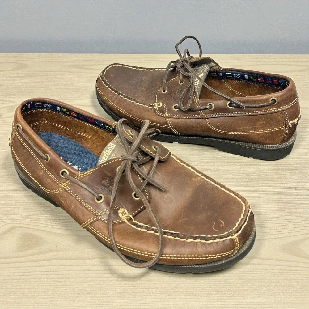 Timberland Earthkeepers Kia Wah Bay 2-Eye Boat Shoes Men's Size‎ 9.5 W Brown